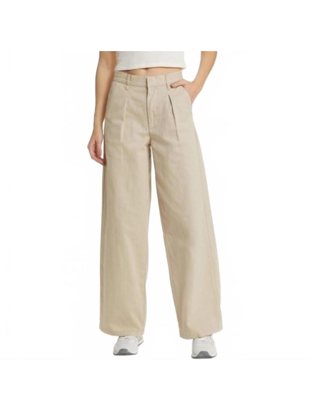 PacSun High Waisted Cotton Wide Leg Trouser Pants Tan NWT Size 25